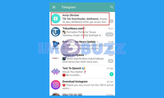 Ketuk Folder Arsip Telegram