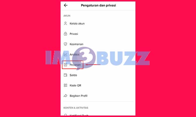 Pilih Fitur Pesanan