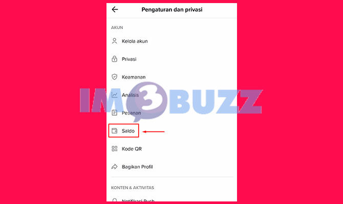 Pilih Menu Saldo