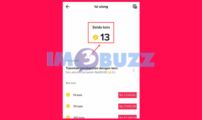 Selesai top Up Koin TikTok