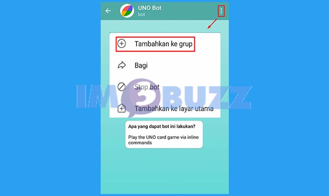 Tambahkan Bot Uno ke Grup