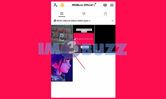 Buka Menu Draft TikTok