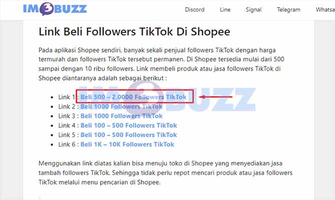 Ketuk Link Beli Followers TikTok