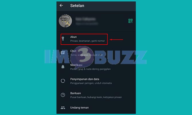 Pilih Menu Akun Whatsapp