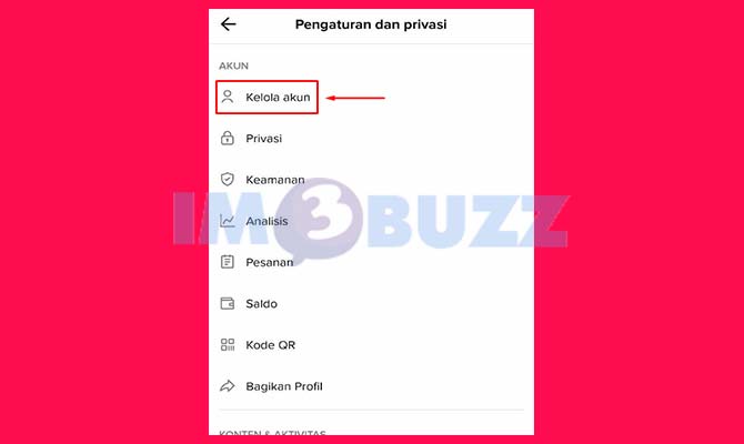 Pilih Opsi Kelola Akun