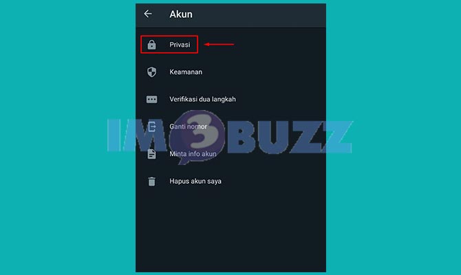 Pilih Opsi Privasi Whatsapp
