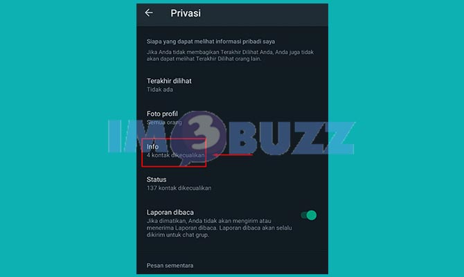 Selesai Menyembunyikan Info di Whatsapp Untuk Kontak Tertentu