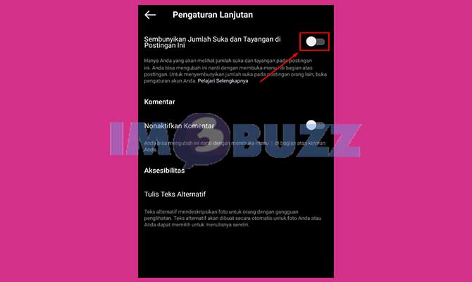 Aktifkan Fitur Menyembunyikan Like dan Tayangan