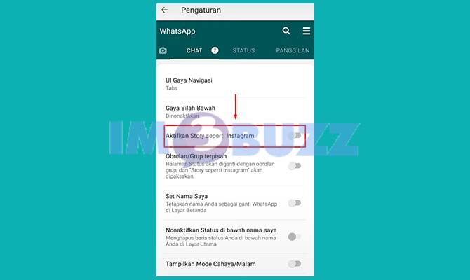 Aktifkan Status WA seperti Instagram