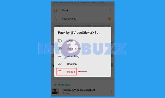 Hapus Stiker Telegram