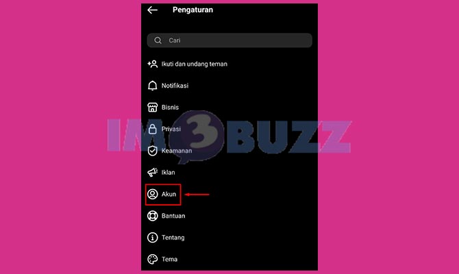 Pilih Menu Akun Instagram