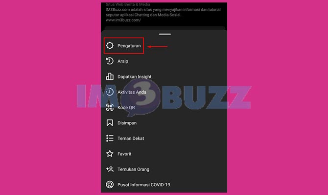 Pilih Pengaturan Instagram