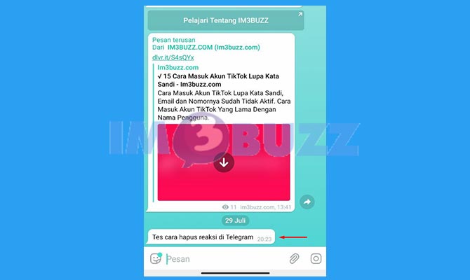 Selesai Menghapus Reaksi di Telegram