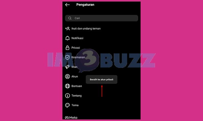 Tunggu Proses Mengubah ke Akun Pribadi