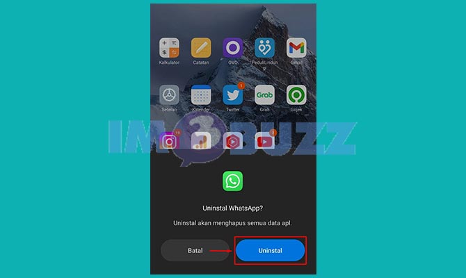 Uninstal Aplikasi WA