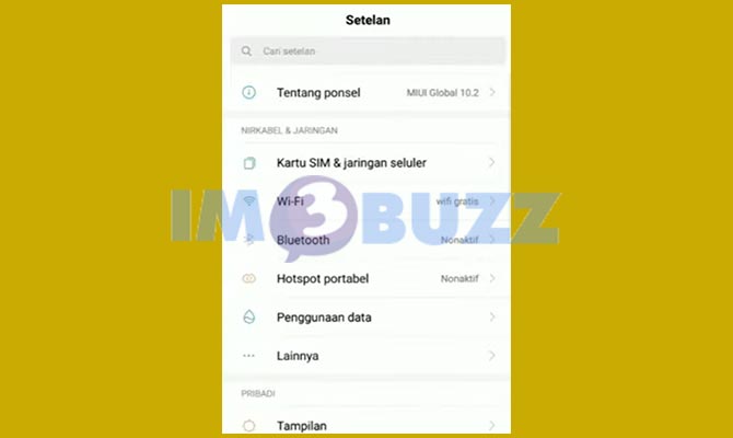 Buka Menu Setelan di HP