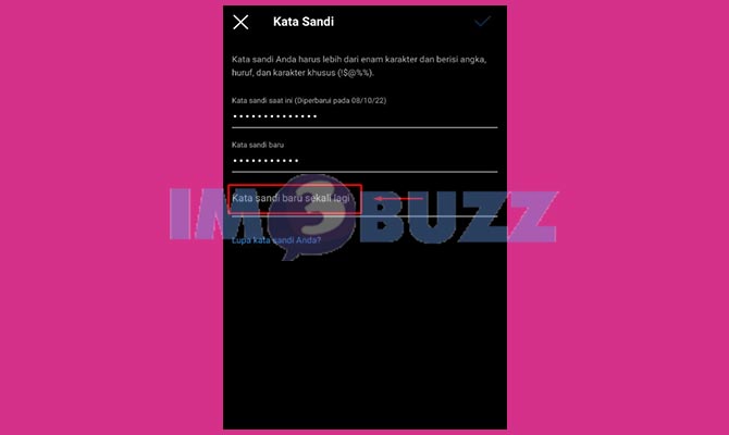 Konfirmasi Password Instagram Baru