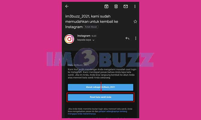 Lakukan Reset Password Instagram