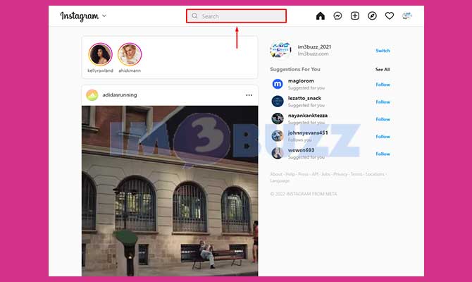 Masuk ke Menu Pencarian Instagram