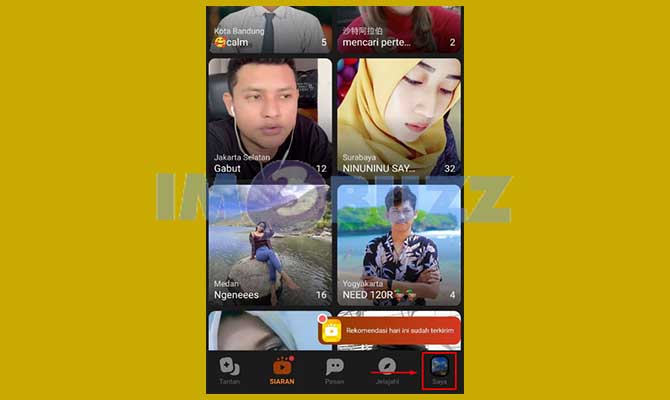 Masuk ke Menu Profil Tantan