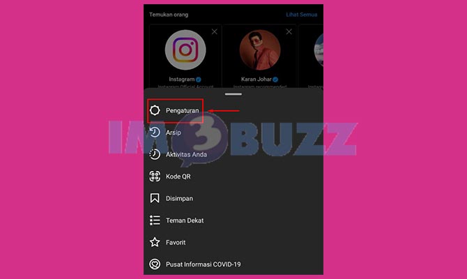 Masuk ke Pengaturan Instagram