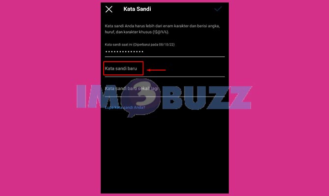 Masukkan Password Instagram Baru