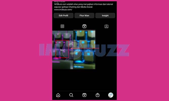 Pilih Draft di Instagram Reels