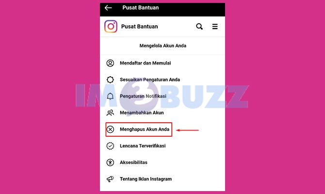 Pilih Menghapus Akun Instagram