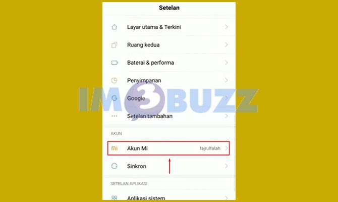 Pilih Menu Akun Mi