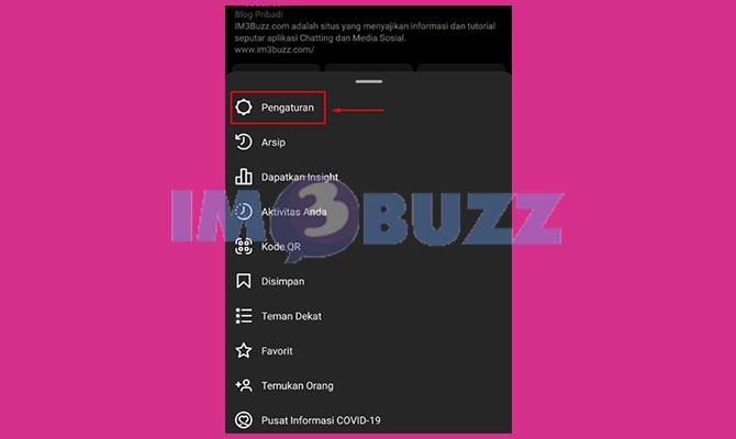 Pilih Pengaturan Instagram