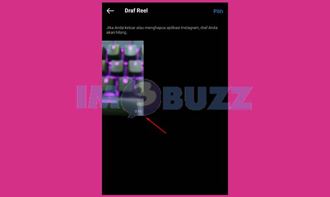 Selesai Melihat Draft di Reels Instagram