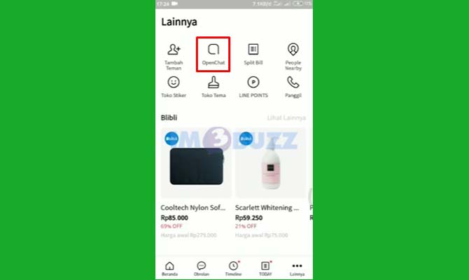 1. Pilih Open Chat Untuk Mulai Cara Main RP LINE