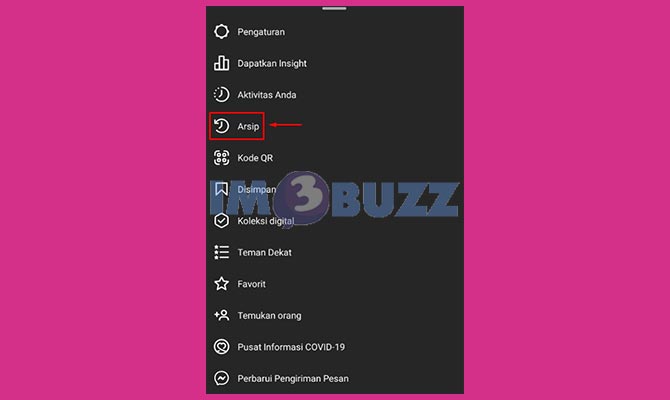 Pilih Fitur Arsip Instagram