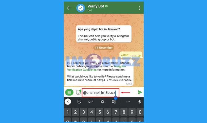 Masukkan Username Telegram Untuk Mengajukan Centang Biru