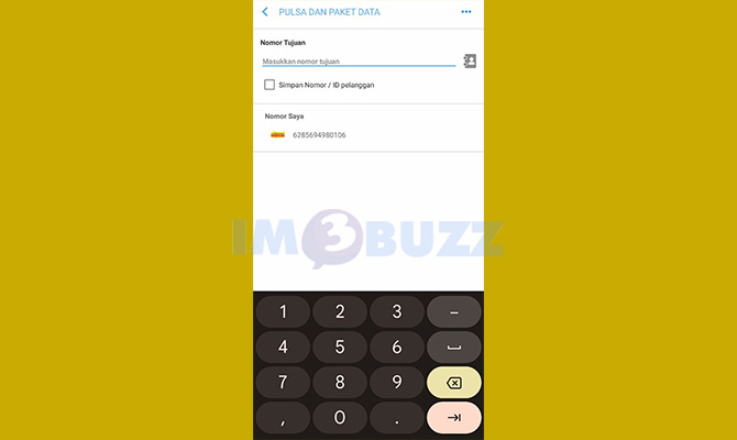 Masukkan Nomor IM3