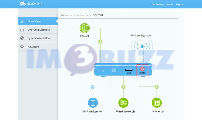 3. Reset Modem Indihome Huawei