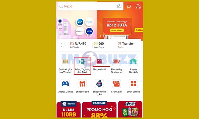 Masuk ke Menu Pulsa Tagihan dan Tiket