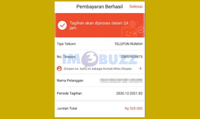 Selesai Bayar Indihome Lewat Shopee