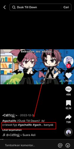 2 Contoh CR di Tiktok