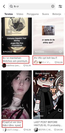 5 Contoh CR di Tiktok