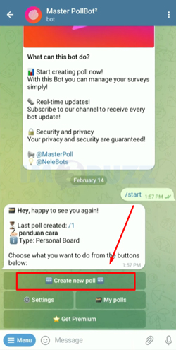 5 Pilih Creat New Poll