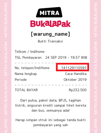 nomor pelanggan IndiHome