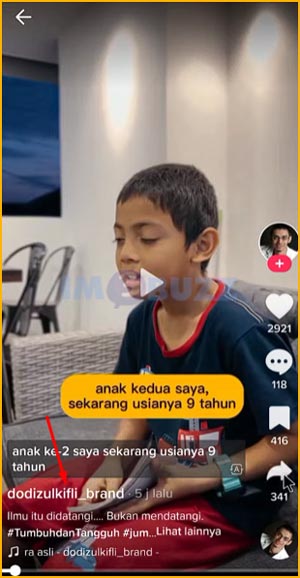 6 Pilih Profil Pemilik Video