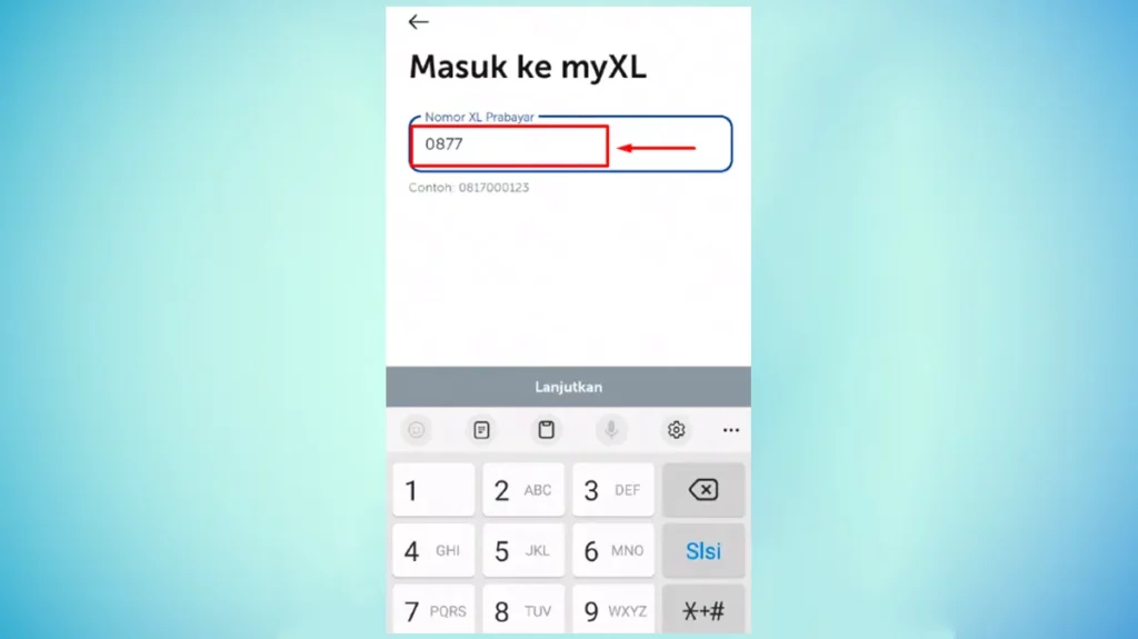 Masukkan Nomor XL