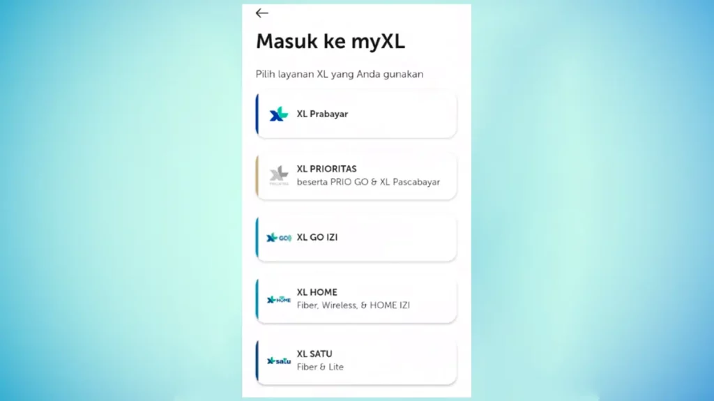 Pilih Layanan MyXL